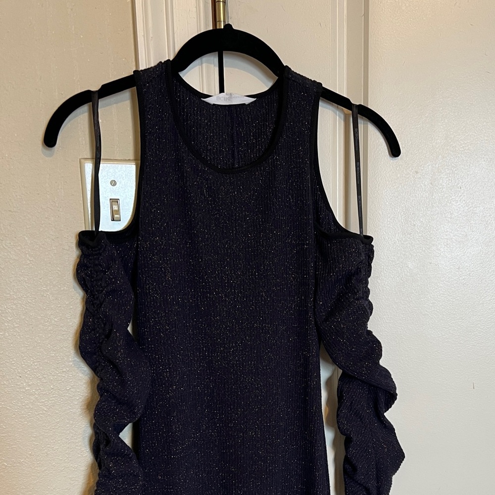 BCBGeneration Midnight Blue Mini Dress with Copper Accents